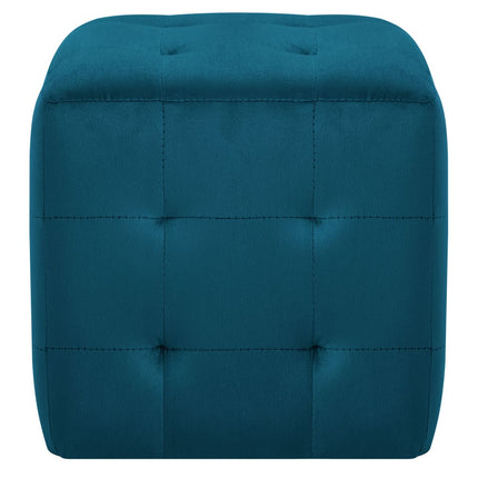 2 Pcs Poufs 30 X 30 X 30 Cm Tissu Velours