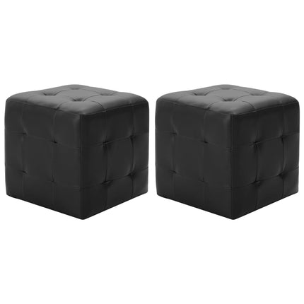 2 Pcs Poufs 30 X 30 X 30 Cm Similicuir