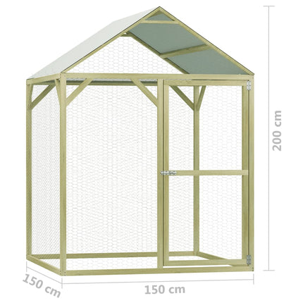 Poulailler 1,5X1,5X2 M Pinède Imprégnée