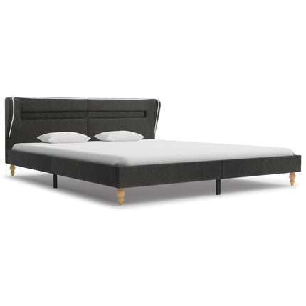 Lit Led Et Matelas À Mémoire De Forme Gris Foncé Jute 180X200Cm