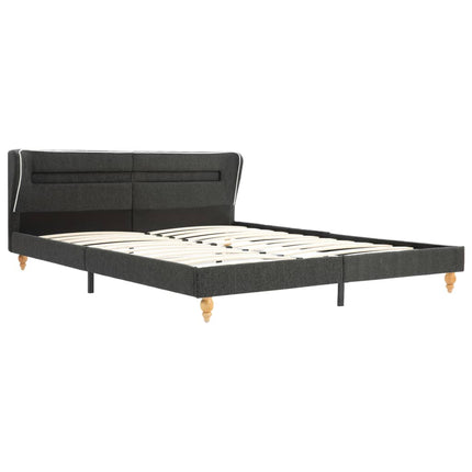Lit Led Et Matelas À Mémoire De Forme Gris Foncé Jute 180X200Cm
