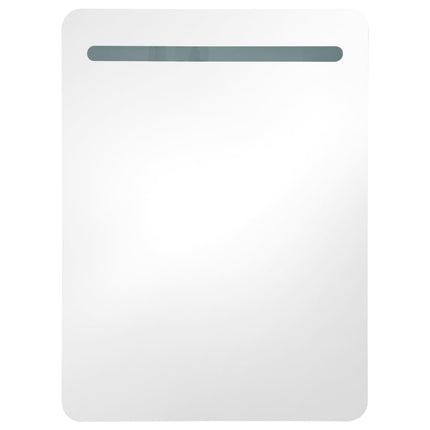 Armoire De Salle De Bain À Miroir Led 60X11X80 Cm