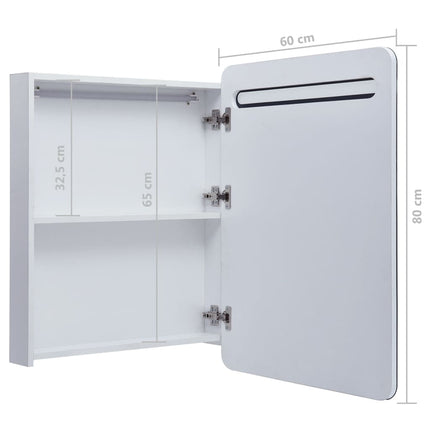 Armoire De Salle De Bain À Miroir Led 60X11X80 Cm