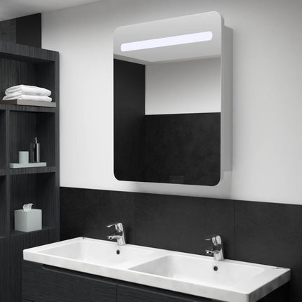 Armoire De Salle De Bain À Miroir Led 60X11X80 Cm