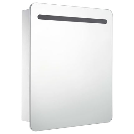 Armoire De Salle De Bain À Miroir Led 68X9X80 Cm