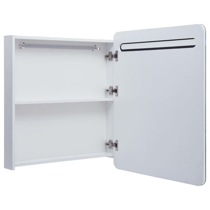 Armoire De Salle De Bain À Miroir Led 68X9X80 Cm