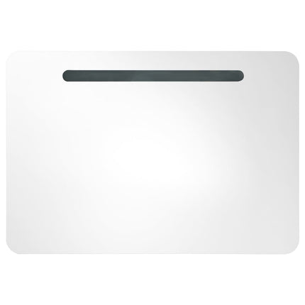 Armoire De Salle De Bain À Miroir Led 80X9,5X55 Cm