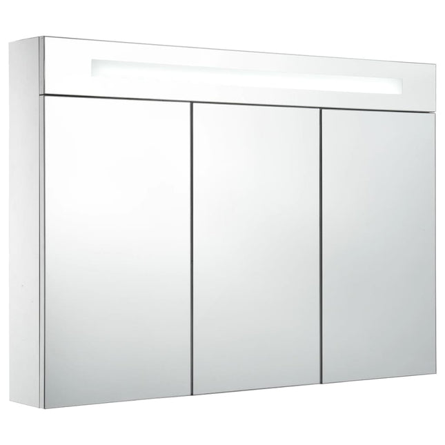 Armoire De Salle De Bain À Miroir Led 88X13X62 Cm