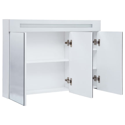 Armoire De Salle De Bain À Miroir Led 88X13X62 Cm