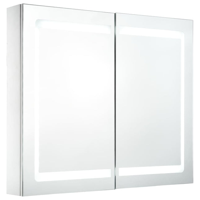 Armoire De Salle De Bain À Miroir Led 80X12,2X68 Cm