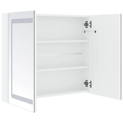 Armoire De Salle De Bain À Miroir Led 80X12,2X68 Cm