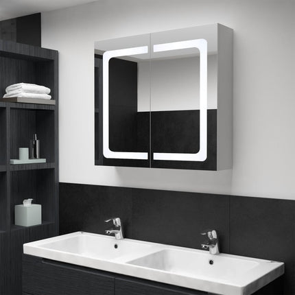 Armoire De Salle De Bain À Miroir Led 80X12,2X68 Cm