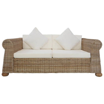Ensemble De Canapés Avec Coussins 2 Pcs Rotin Naturel