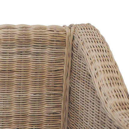 Ensemble De Canapés 2 Pcs Avec Coussins Rotin Naturel