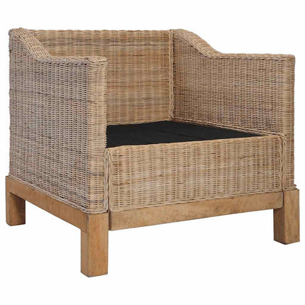 Ensemble De Canapés 2 Pcs Avec Coussins Rotin Naturel