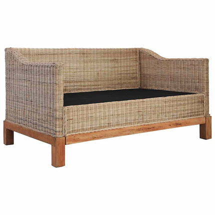 Ensemble De Canapés 2 Pcs Avec Coussins Rotin Naturel