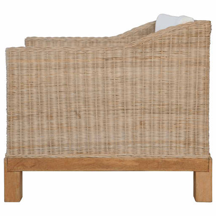 Ensemble De Canapés 2 Pcs Avec Coussins Rotin Naturel