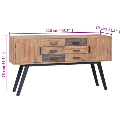 Armoire Latérale 110X30X75 Cm Teck Solide