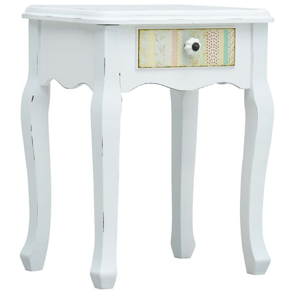Table De Chevet Blanc 40X30X50,5 Cm Bois