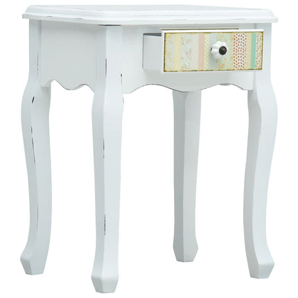 Table De Chevet Blanc 40X30X50,5 Cm Bois