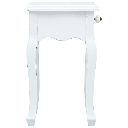 Table De Chevet Blanc 40X30X50,5 Cm Bois