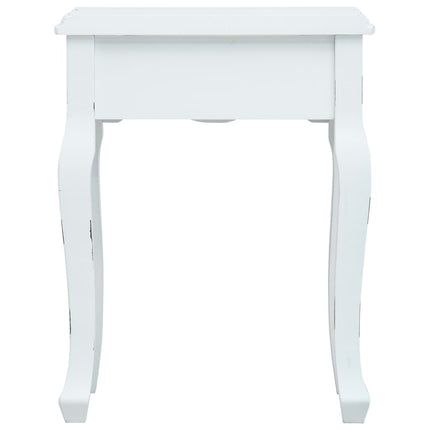 Table De Chevet Blanc 40X30X50,5 Cm Bois