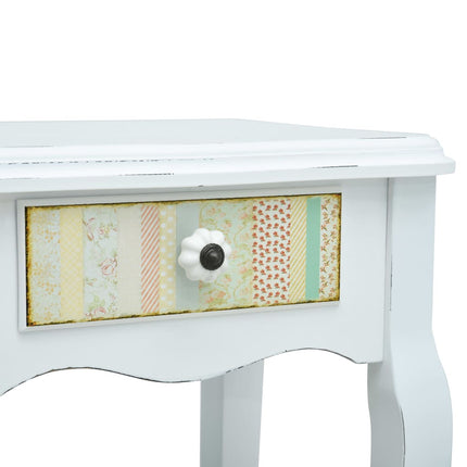 Table De Chevet Blanc 40X30X50,5 Cm Bois