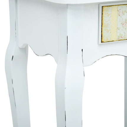 Table De Chevet Blanc 40X30X50,5 Cm Bois