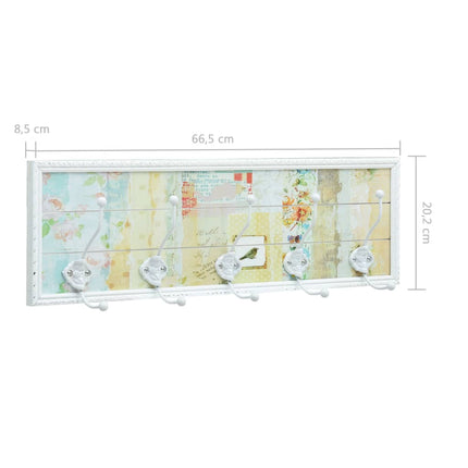 Porte-Manteau Blanc 20,2X8,5X66,5 Cm Mdf