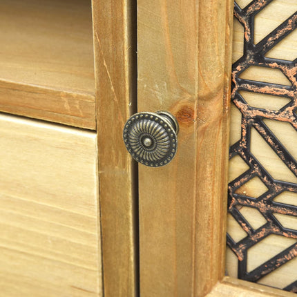 Meuble Tv Marron Sculpté 120X30X42 Cm Bois