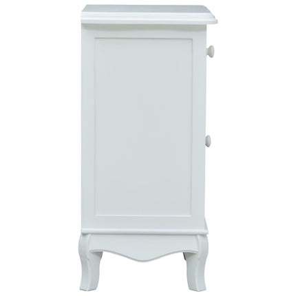 Table De Chevet Blanc Et Gris 40X30X62 Cm Mdf