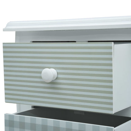 Table De Chevet Blanc Et Gris 43X32X65 Cm Mdf