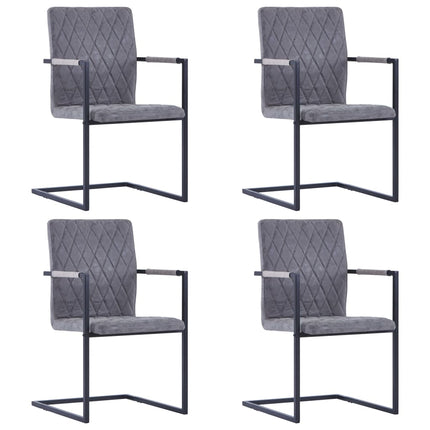 Chaises À Manger Cantilever Lot De 4 Marron Similicuir