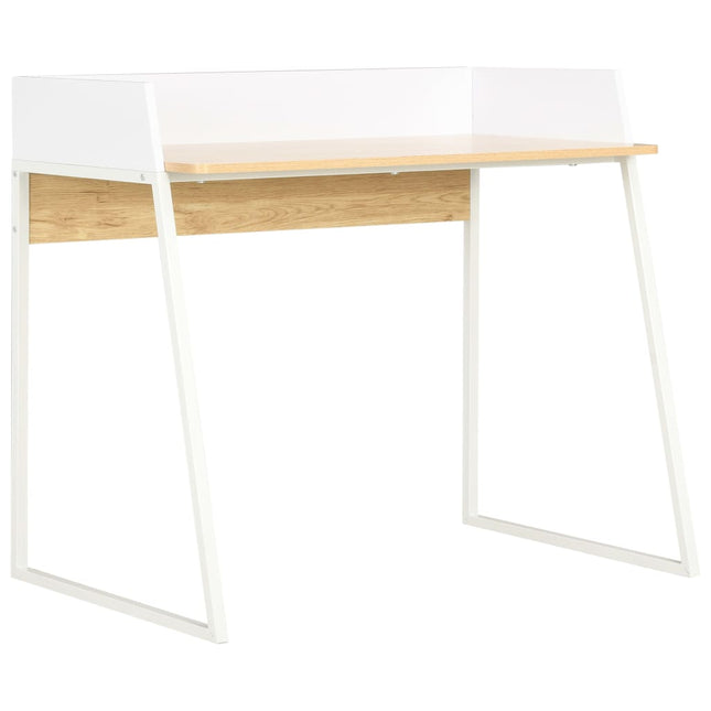 Bureau Blanc Et Chêne 90X60X88 Cm
