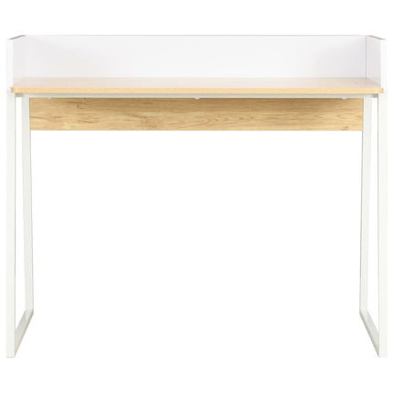 Bureau Blanc Et Chêne 90X60X88 Cm