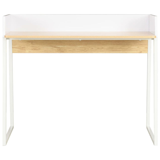 Bureau Blanc Et Chêne 90X60X88 Cm