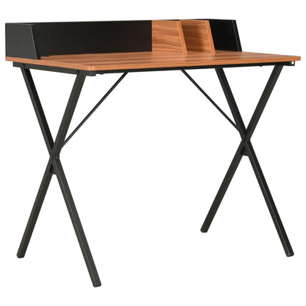 Bureau Blanc Et Naturel 80X50X84 Cm