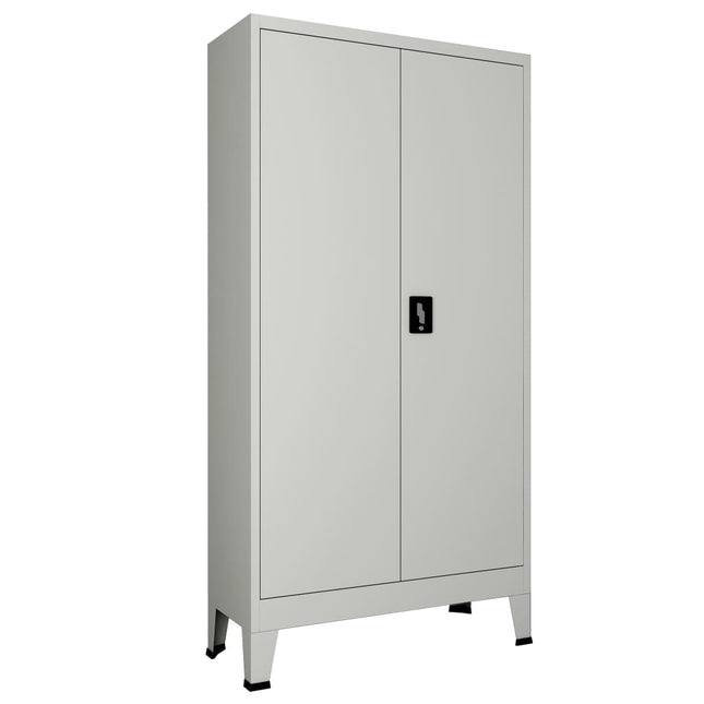 Armoire De Bureau Avec 2 Portes Acier 90 X 40 X 180 Cm Gris