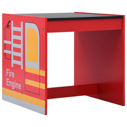 Jeu De Table Et Chaises D'enfants 3 Pcs Camion De Pompiers Bois