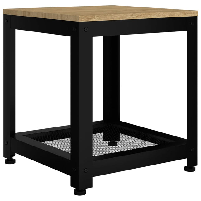 Table D'appoint Et Noir 40X40X45 Cm Mdf Et Fer