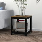 Table D'appoint Et Noir 40X40X45 Cm Mdf Et Fer