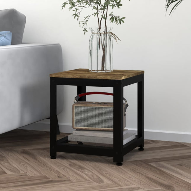 Table D'appoint Et Noir 40X40X45 Cm Mdf Et Fer