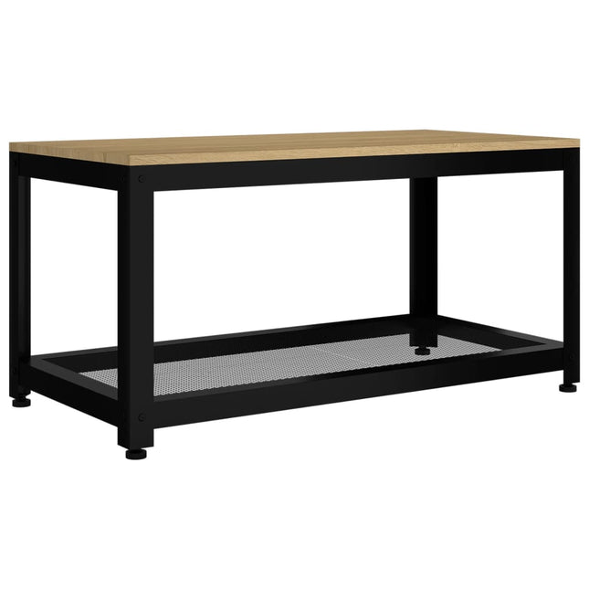 Table Basse Et Noir 90X45X45 Cm Mdf Et Fer