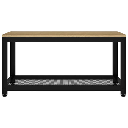 Table Basse Et Noir 90X45X45 Cm Mdf Et Fer