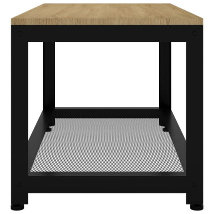Table Basse Et Noir 90X45X45 Cm Mdf Et Fer