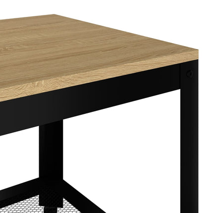 Table Basse Et Noir 90X45X45 Cm Mdf Et Fer