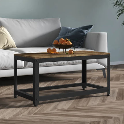 Table Basse Et Noir 90X45X45 Cm Mdf Et Fer