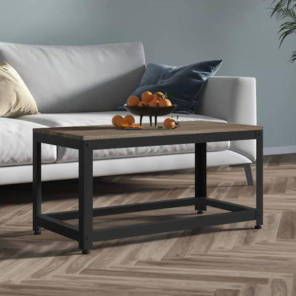 Table Basse Et Noir 90X45X45 Cm Mdf Et Fer