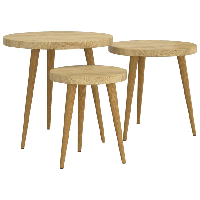 Ensemble De Tables D'appoint 3 Pcs Mdf Et Fer