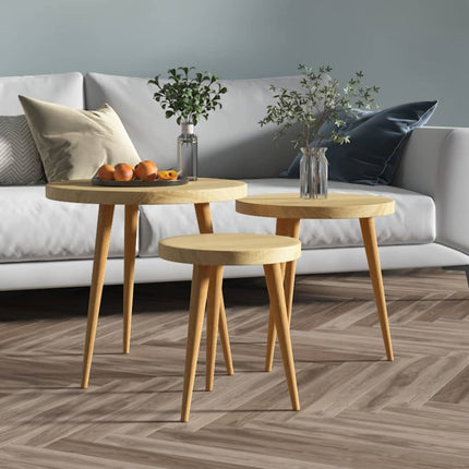Ensemble De Tables D'appoint 3 Pcs Mdf Et Fer